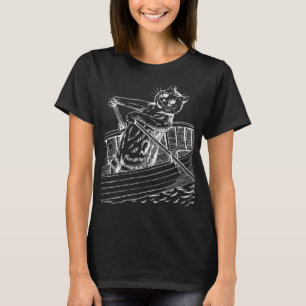 Cat paddling the boat, Louis Wain T-Shirt
