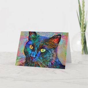 Cat Paint 2 Art Note Card