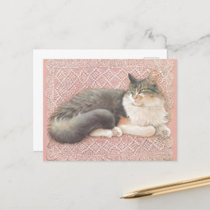 CAT PAINTED POSTCARD