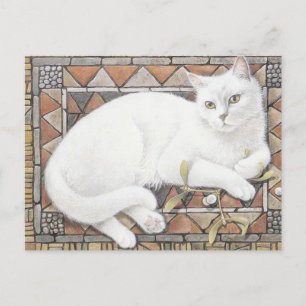 CAT PAINTED POSTCARD