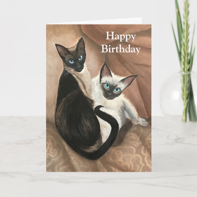 Cat Painting Birthday Card w/ Woodrow Wilson Quote (Front)