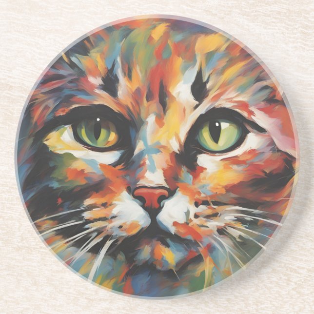 Cat Painting Coaster (Front)