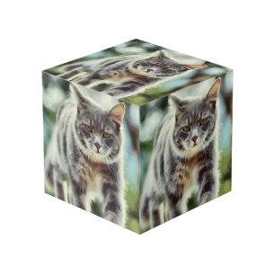 Cat painting cube
