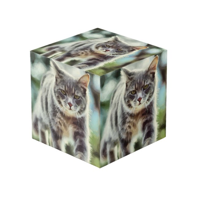 Cat painting cube (Front Angled)