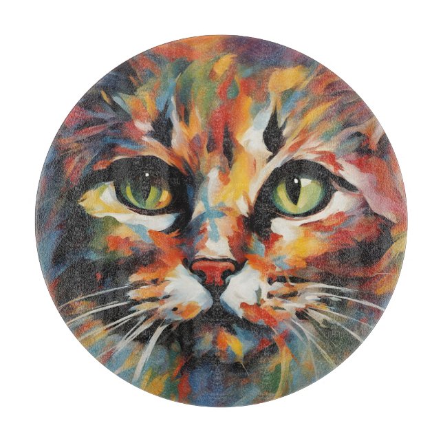 Cat Painting Cutting Board (Front)
