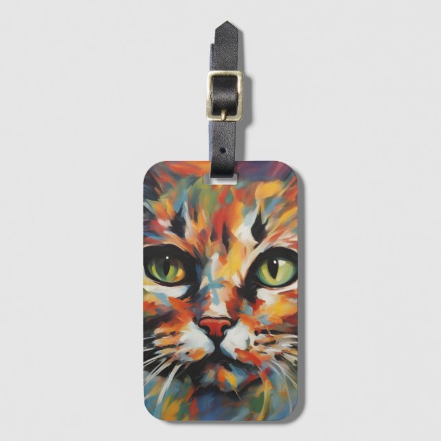 Cat Painting Luggage Tag (Front Vertical)