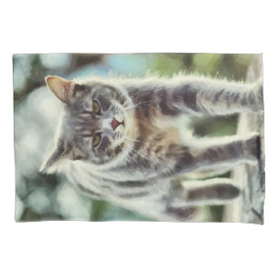 Cat painting pillowcase