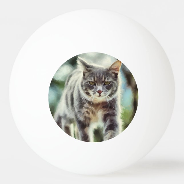 Cat painting ping pong ball (Back)