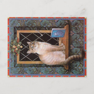 CAT PAINTING  POSTCARD