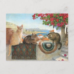 CAT PAINTING POSTCARD