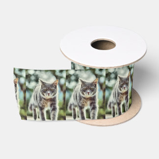 Cat painting satin ribbon