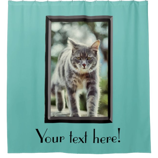 Cat painting shower curtain (Front)