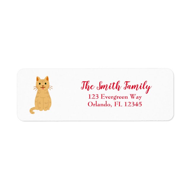 Cat Painting Tabby Cat Return Address Label (Front)