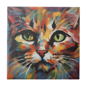 Cat Painting Tile