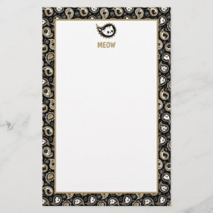 Cat Paisley Stationery