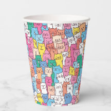 Cat Paper Cups, Kitty Kitten Party