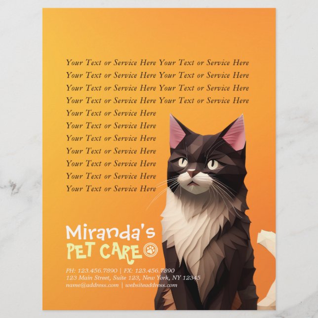 Cat Paper Cut Art Pet Care Food Shop Animal Clinic (Front)