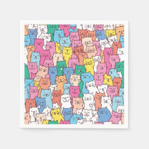 Cat Paper Napkins, Kitty Kitten Party