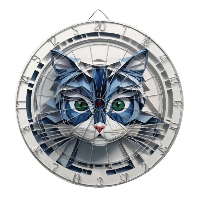 Cat Paper Origami Pet Care Grooming Animal Clinic Dartboard (Front)