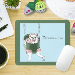 Cat Parent Performance Review Funny Humour Mouse Pad
