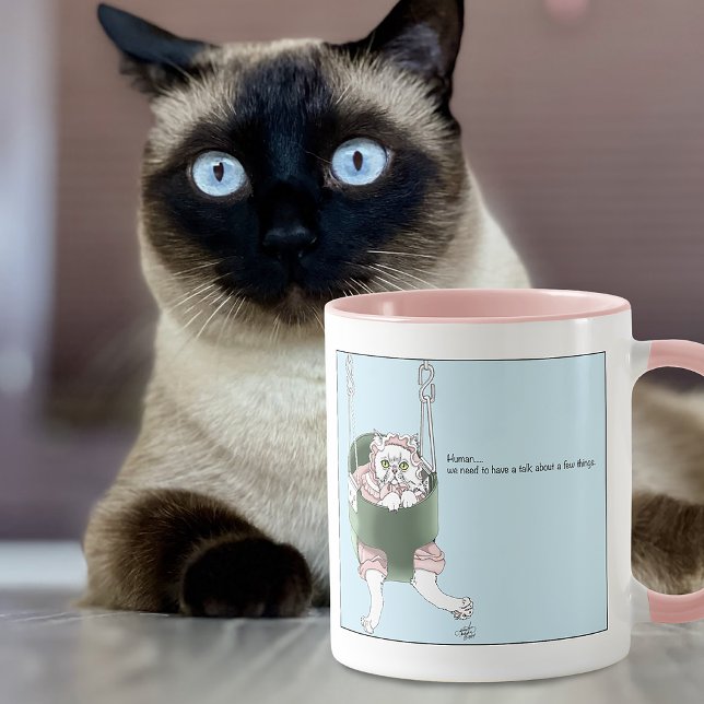 Cat Parent Performance Review Funny Humour Mug (Creator Uploaded)