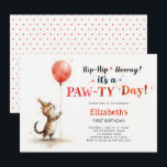 Cat Party Cute Kitten Red Balloon Kid 1st Birthday Invitation<br><div class="desc">This watercolor cat birthday party invitation features a playful all-around frame of kittens, streamers, and colorful confetti with the cheerful phrase “Hip-Hip-Hooray, It’s a Paw-ty Day.” Perfect for a cat themed birthday party, kitten birthday party, or animal birthday celebration, this whimsical design works beautifully for a backyard kids birthday party,...</div>