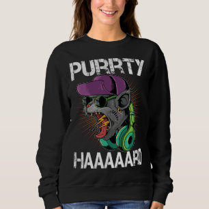 Cat Party DJ Purrty Hard Cat Sweatshirt