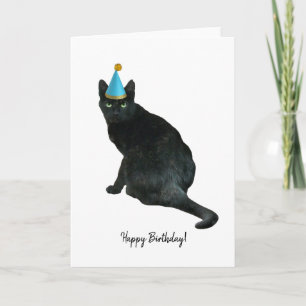 Cat Party Hat Birthday Card