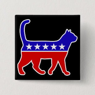Cat Party Logo Feline Politics Great Party of Meow 15 Cm Square Badge