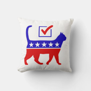 Cat Party Logo Feline Politics Great Party of Meow Cushion