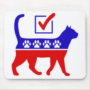 Cat Party Logo Feline Politics Great Party of Meow Mouse Pad