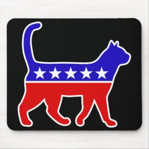Cat Party Logo Feline Politics Great Party of Meow Mouse Pad