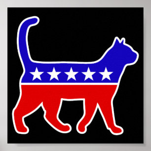 Cat Party Logo Feline Politics Great Party of Meow Poster