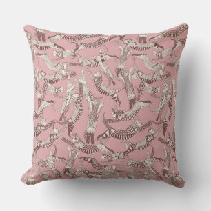 cat party pink cushion
