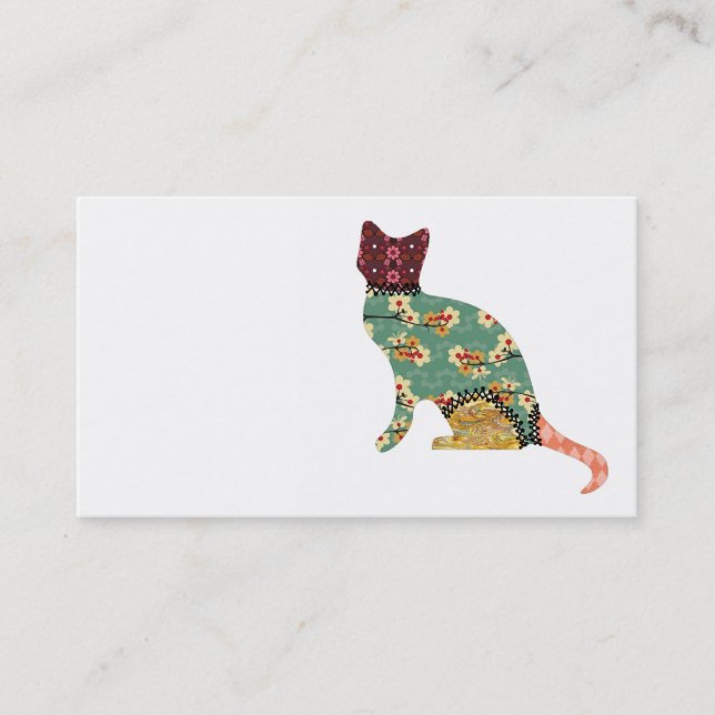 Cat Patchwork Pet Business Cards (Front)