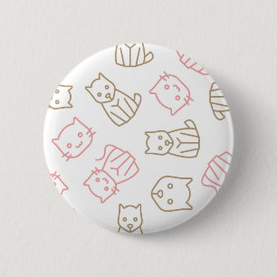 Cat pattern 6 cm round badge