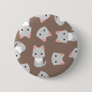 Cat pattern 6 cm round badge