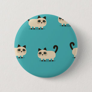 Cat pattern 6 cm round badge