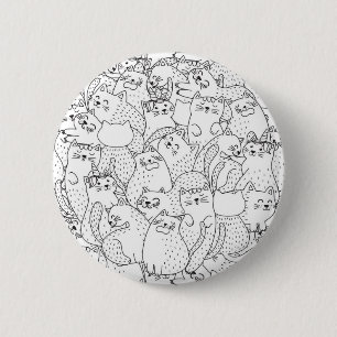 Cat pattern 6 cm round badge