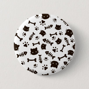 Cat pattern 6 cm round badge