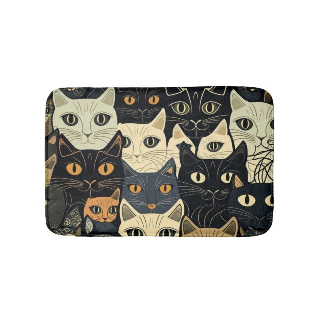 Cat Pattern Artsy Bath Mat (Front)