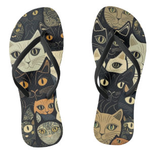 Cat Pattern Artsy Jandals