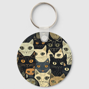 Cat Pattern Artsy Key Ring