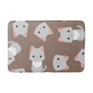 Cat pattern bath mat