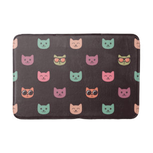 Cat pattern bath mat