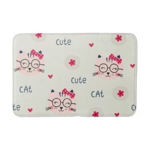 Cat pattern bath mat