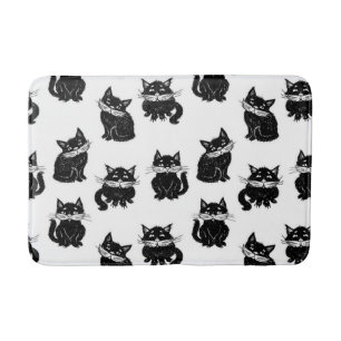 Cat pattern bath mat