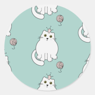 Cat pattern classic round sticker