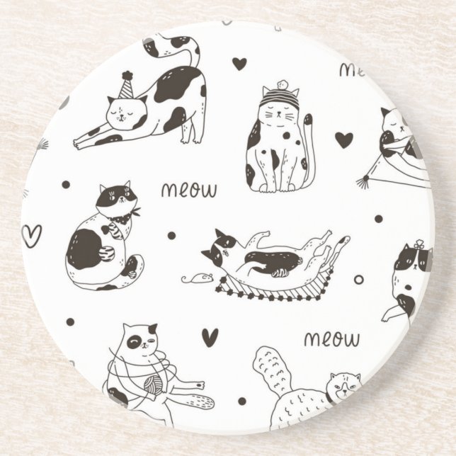 Cat pattern coaster (Front)