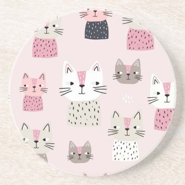 Cat pattern coaster (Front)